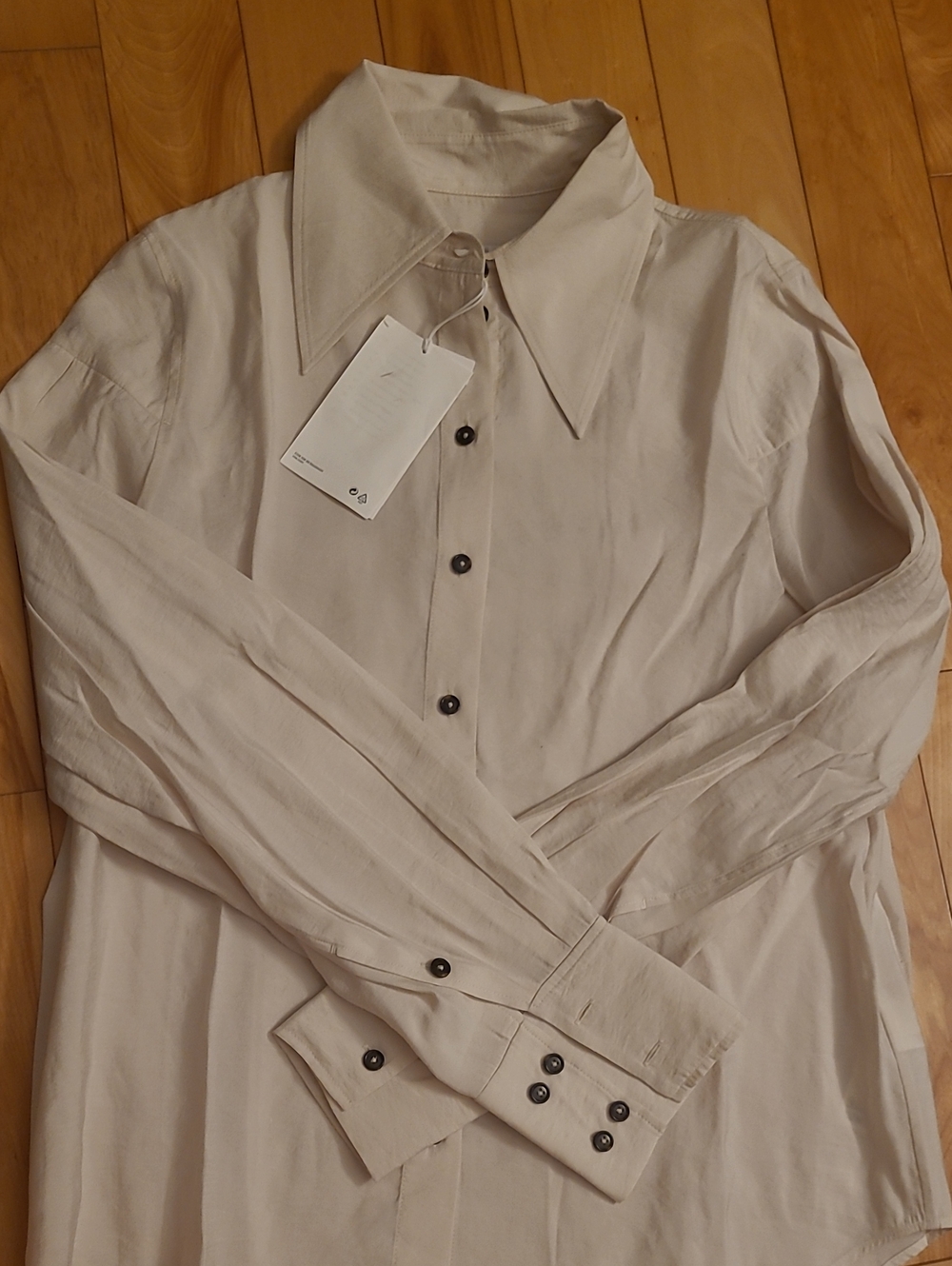 COS Women's Beige Long-Sleeve Shirt